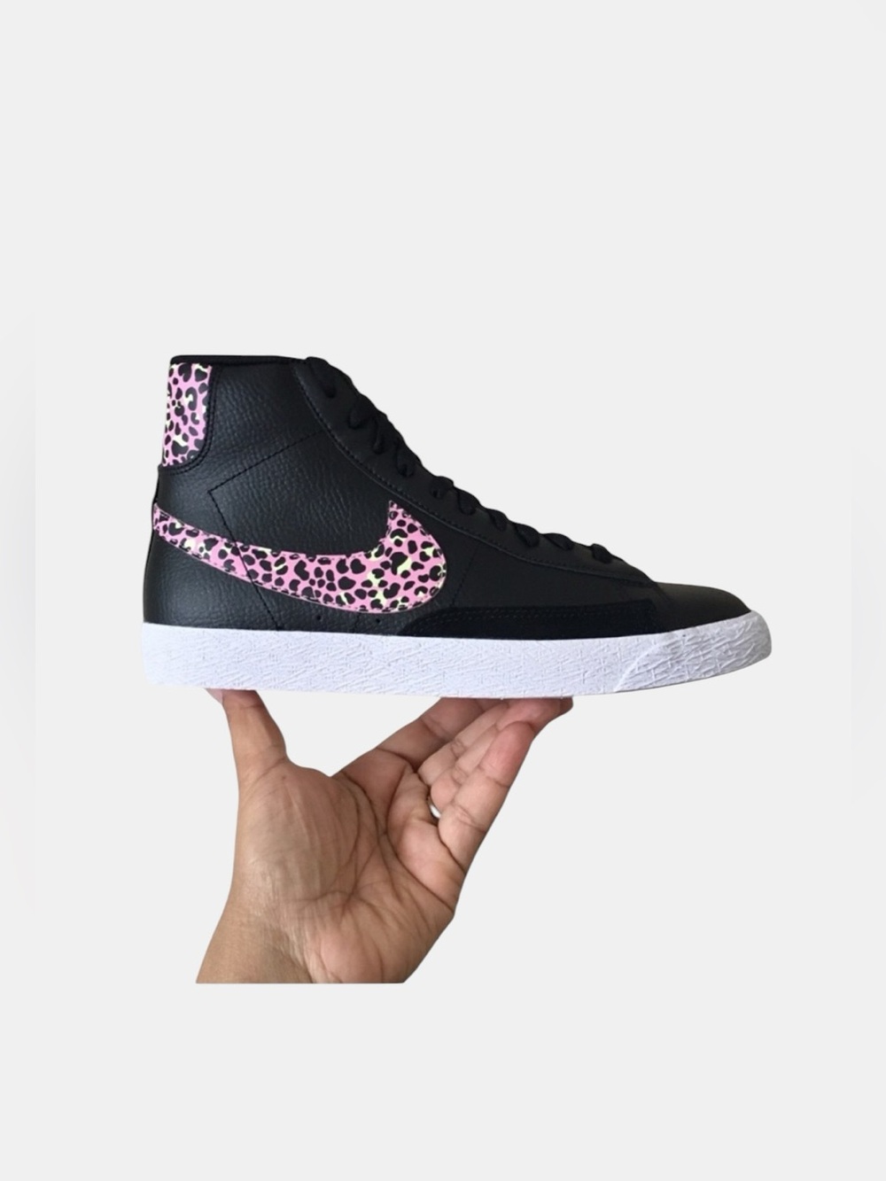 Nike Blazer Mid Pink Cheetah Black High-Top Women’s Sneakers 6.5Y / 8 women